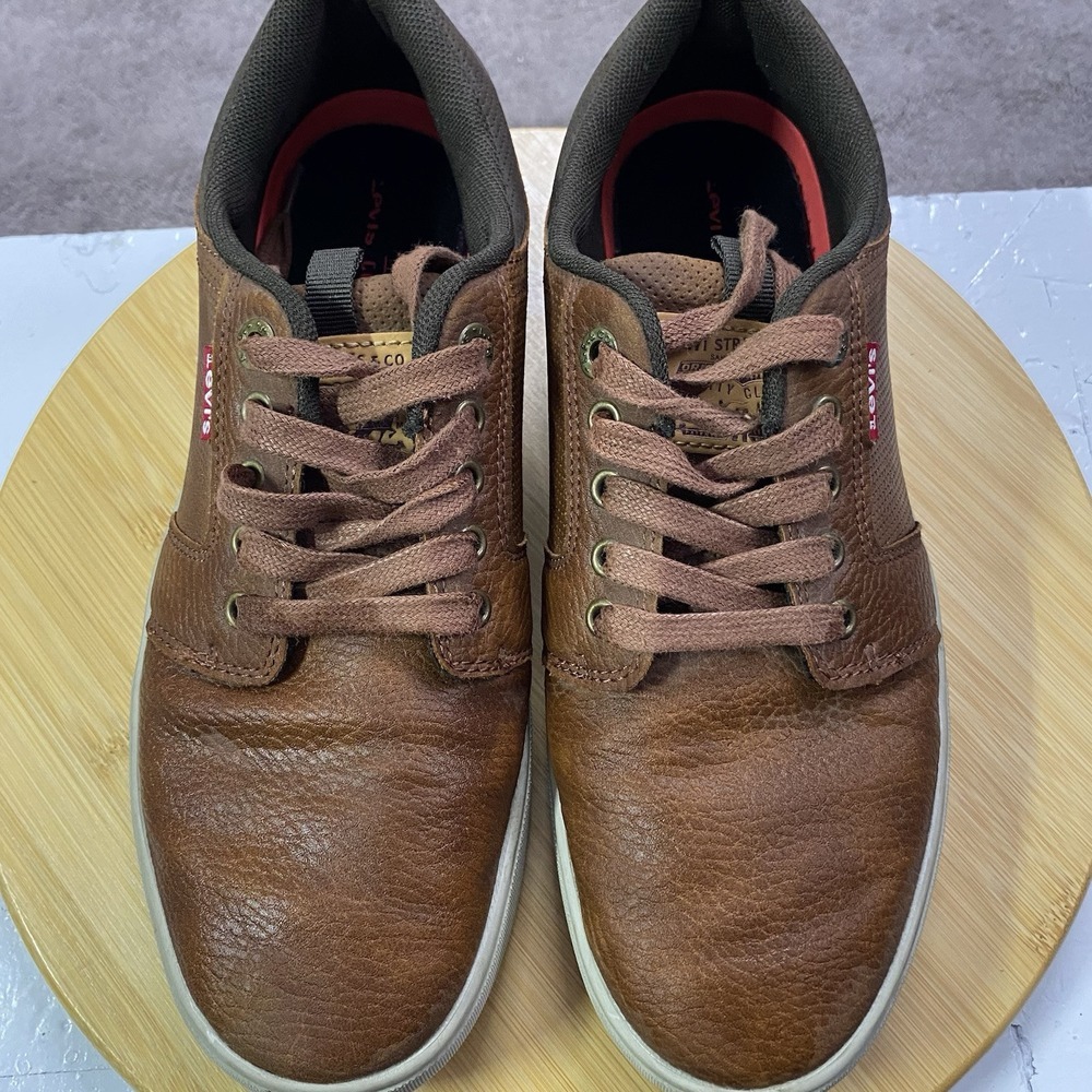 Levi Strauss & Co Mens Faux Brown Leather Comfort Shoes Loafer Lace Up Mens 9